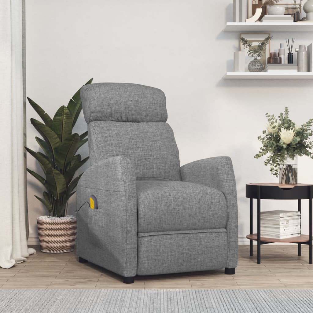 vidaXL Massage Recliner Chair Adjustable Push Armchair for Elderly Fabric