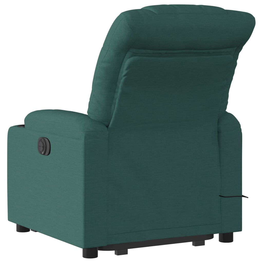vidaXL Stand up Massage Recliner Chair Dark Green Fabric