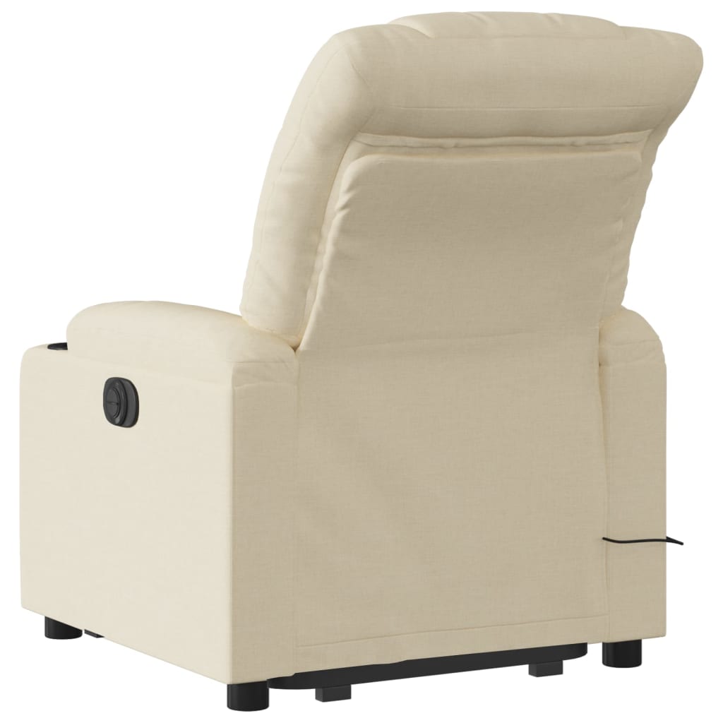 vidaXL Stand up Massage Recliner Chair Cream Fabric