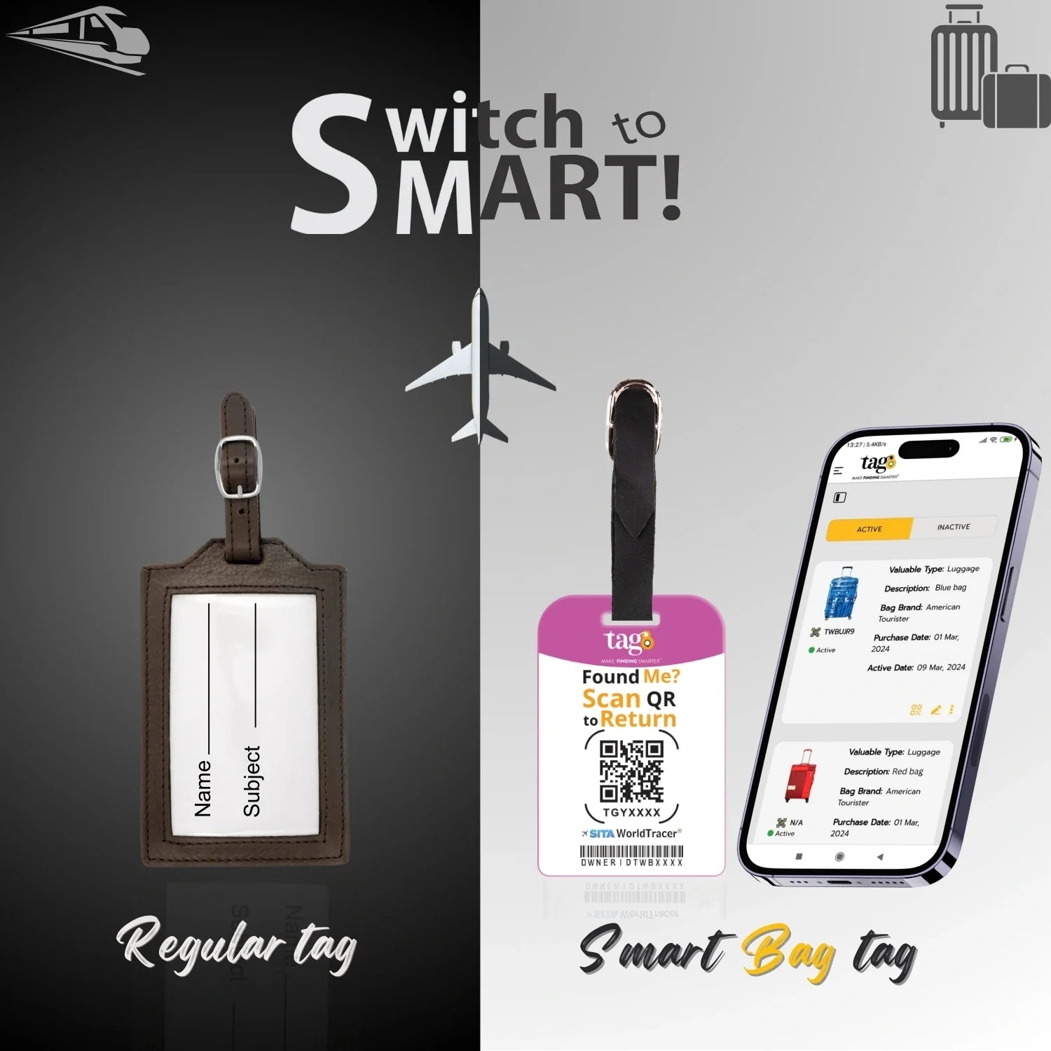 Smart Bag Security Tag - Las Vegas [Pack 2]